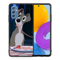 Thumbnail for Θήκη Αγίου Βαλεντίνου Samsung M52 5G Lady And Tramp 1 από τη Smartfits με σχέδιο στο πίσω μέρος και μαύρο περίβλημα | Samsung M52 5G Lady And Tramp 1 case with colorful back and black bezels
