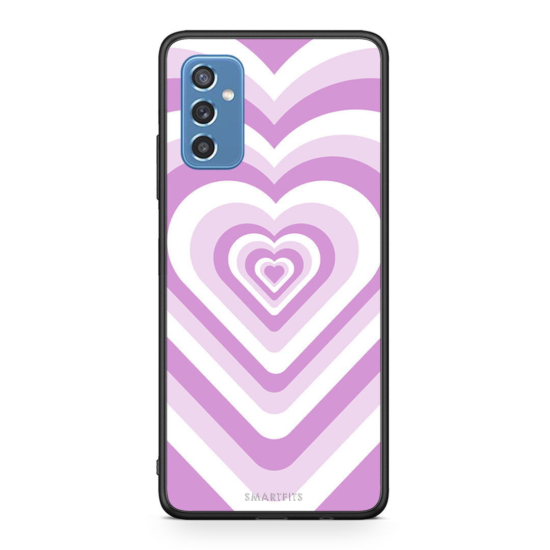 Samsung M52 5G Lilac Hearts θήκη από τη Smartfits με σχέδιο στο πίσω μέρος και μαύρο περίβλημα | Smartphone case with colorful back and black bezels by Smartfits