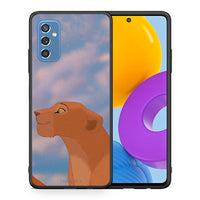 Thumbnail for Θήκη Αγίου Βαλεντίνου Samsung M52 5G Lion Love 2 από τη Smartfits με σχέδιο στο πίσω μέρος και μαύρο περίβλημα | Samsung M52 5G Lion Love 2 case with colorful back and black bezels