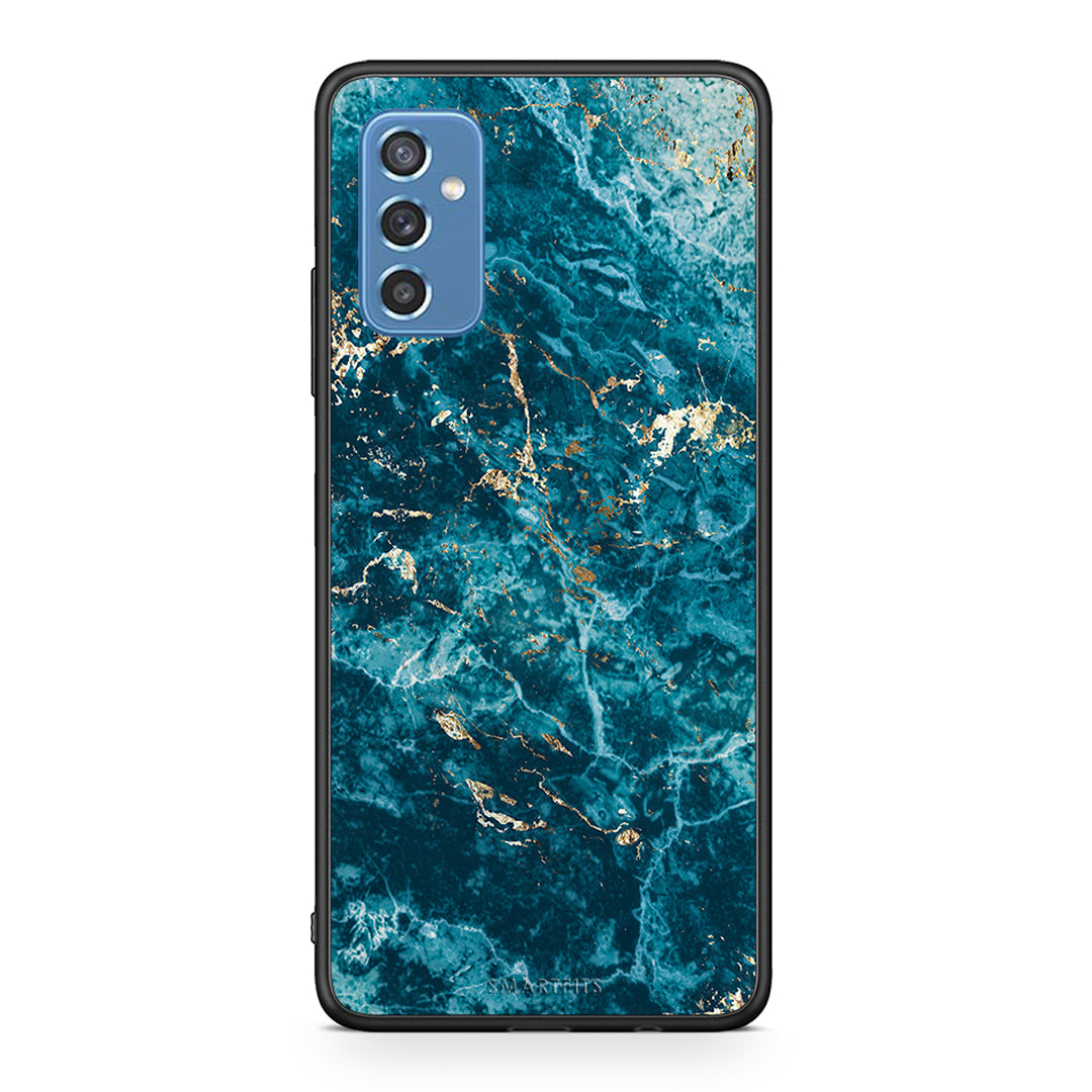 Samsung M52 5G Marble Blue θήκη από τη Smartfits με σχέδιο στο πίσω μέρος και μαύρο περίβλημα | Smartphone case with colorful back and black bezels by Smartfits