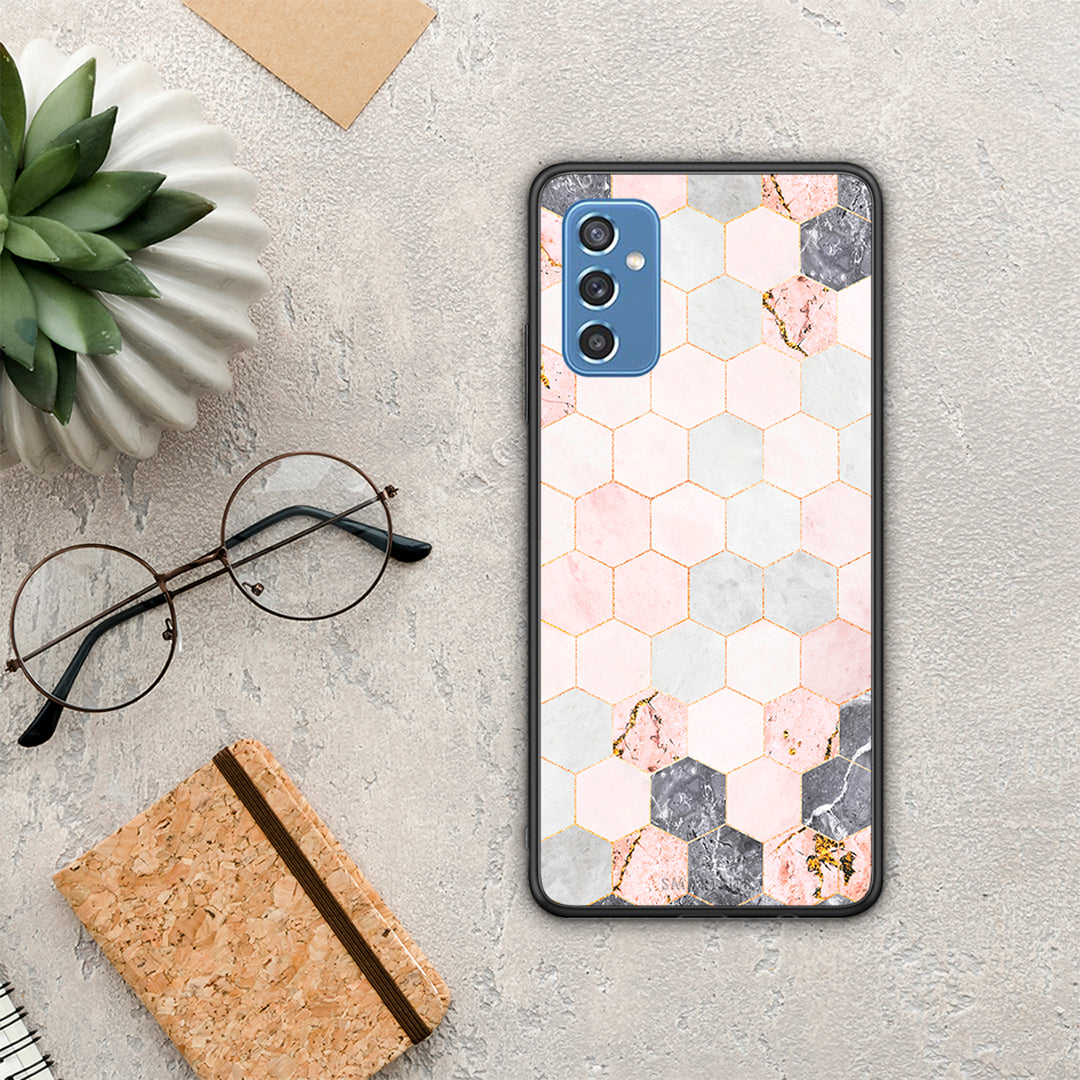 Marble Hexagon Pink - Samsung Galaxy M52 5G case