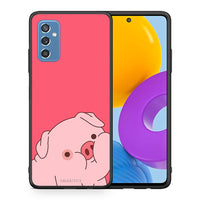 Thumbnail for Θήκη Αγίου Βαλεντίνου Samsung M52 5G Pig Love 1 από τη Smartfits με σχέδιο στο πίσω μέρος και μαύρο περίβλημα | Samsung M52 5G Pig Love 1 case with colorful back and black bezels