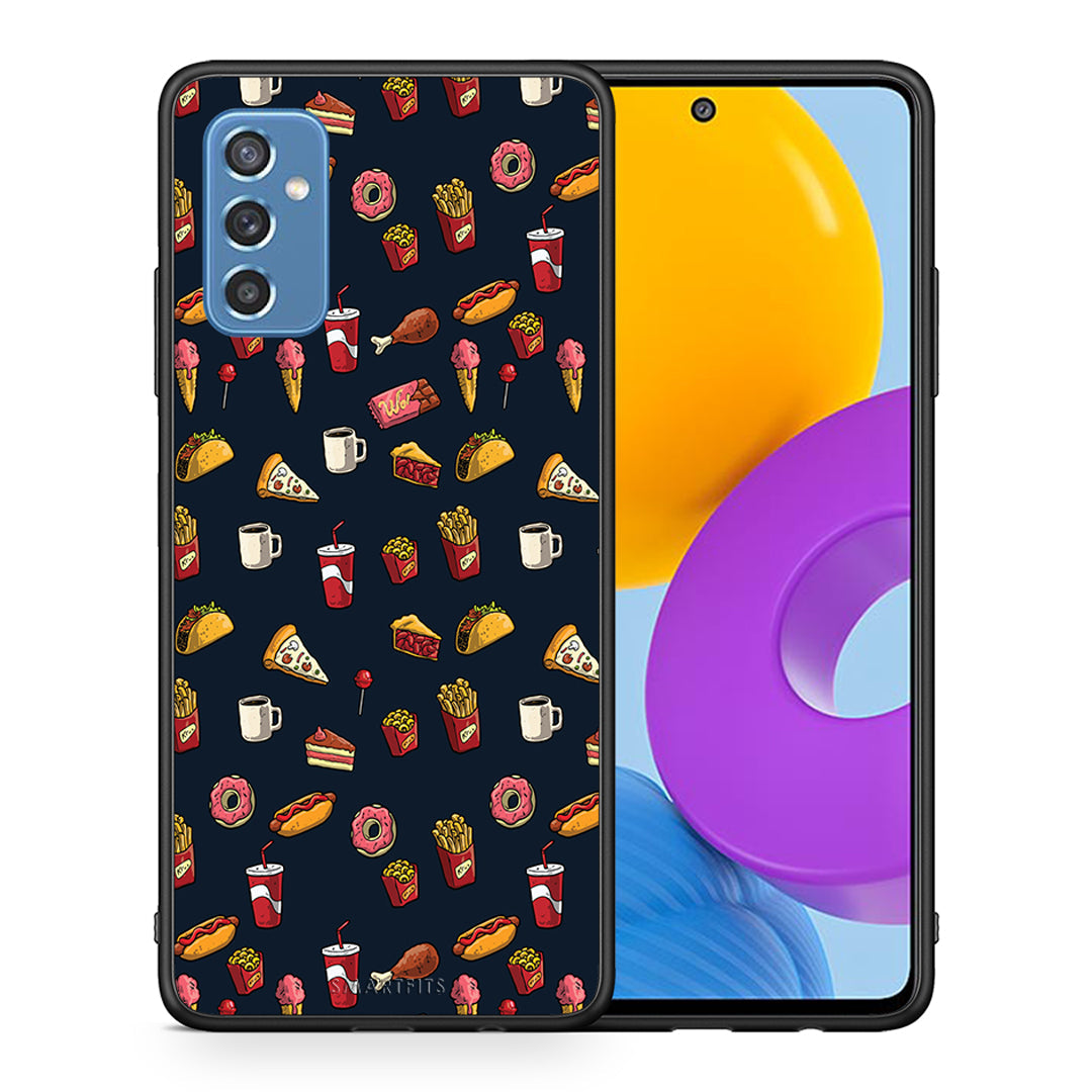 Θήκη Samsung M52 5G Hungry Random από τη Smartfits με σχέδιο στο πίσω μέρος και μαύρο περίβλημα | Samsung M52 5G Hungry Random case with colorful back and black bezels