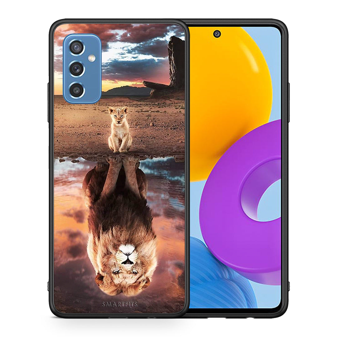 Θήκη Αγίου Βαλεντίνου Samsung M52 5G Sunset Dreams από τη Smartfits με σχέδιο στο πίσω μέρος και μαύρο περίβλημα | Samsung M52 5G Sunset Dreams case with colorful back and black bezels