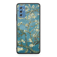 Thumbnail for Samsung M52 5G White Blossoms θήκη από τη Smartfits με σχέδιο στο πίσω μέρος και μαύρο περίβλημα | Smartphone case with colorful back and black bezels by Smartfits