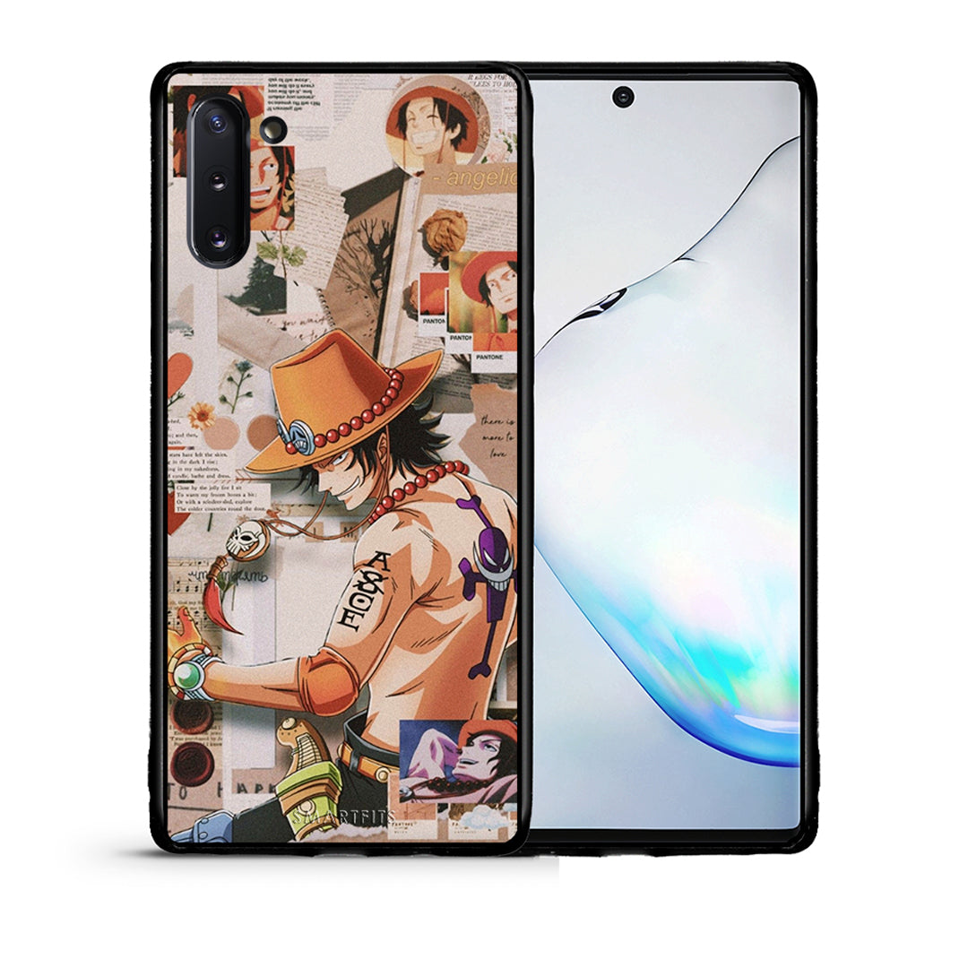 Θήκη Samsung Note 10 Anime Collage από τη Smartfits με σχέδιο στο πίσω μέρος και μαύρο περίβλημα | Samsung Note 10 Anime Collage case with colorful back and black bezels