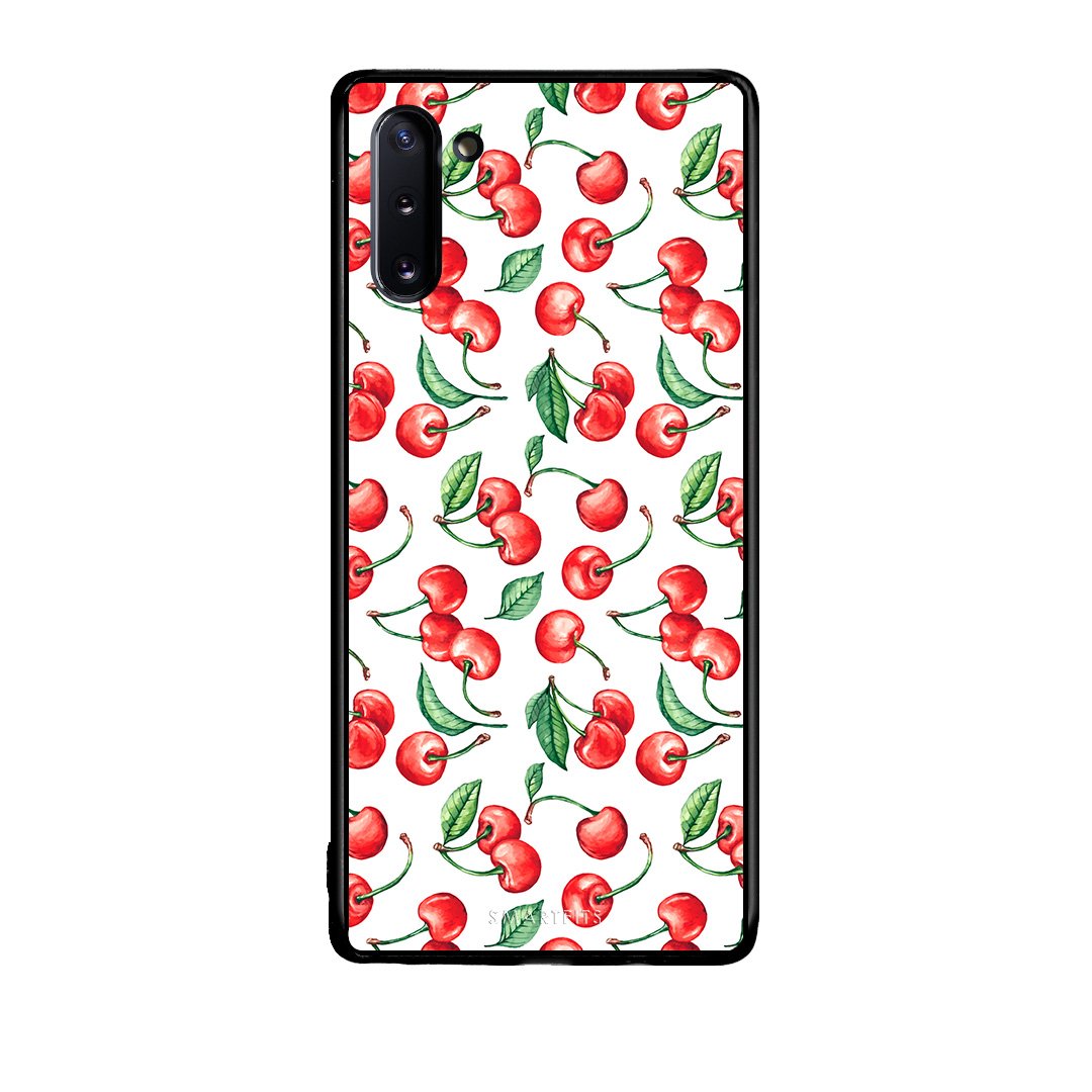 Samsung Note 10 Cherry Summer θήκη από τη Smartfits με σχέδιο στο πίσω μέρος και μαύρο περίβλημα | Smartphone case with colorful back and black bezels by Smartfits