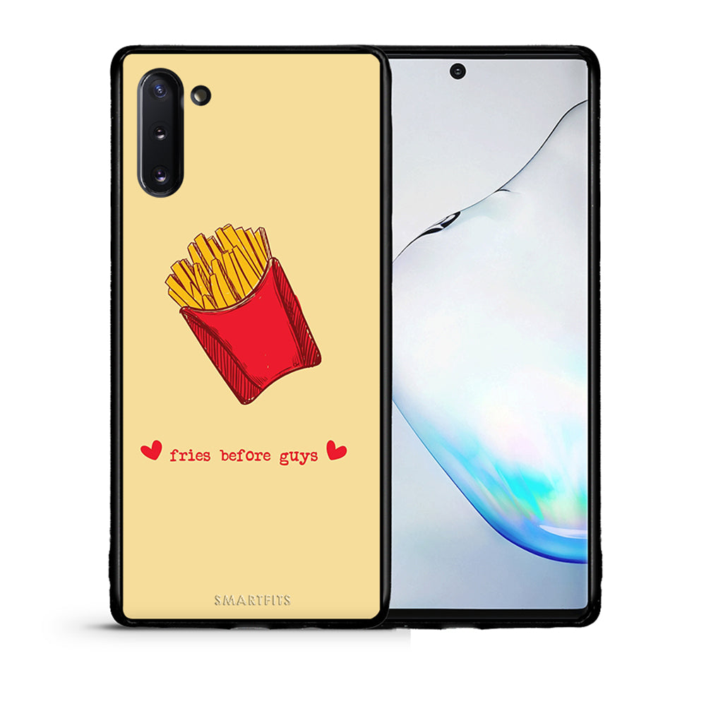 Θήκη Αγίου Βαλεντίνου Samsung Note 10 Fries Before Guys από τη Smartfits με σχέδιο στο πίσω μέρος και μαύρο περίβλημα | Samsung Note 10 Fries Before Guys case with colorful back and black bezels