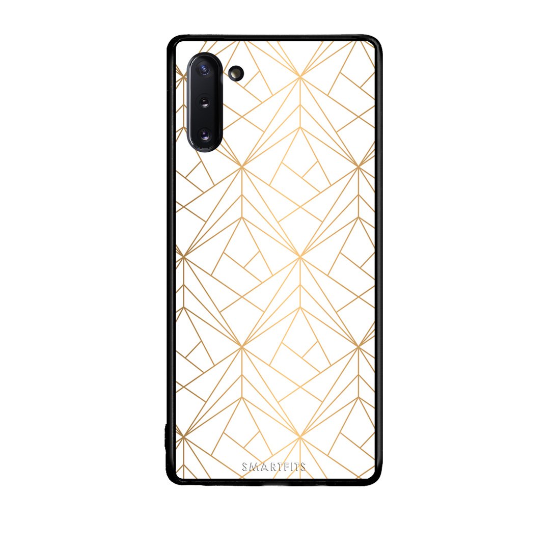 111 - Samsung Note 10  Luxury White Geometric case, cover, bumper
