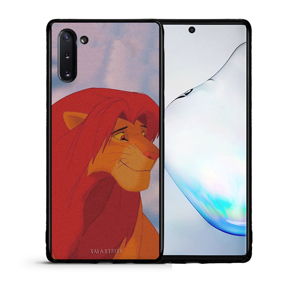 Θήκη Αγίου Βαλεντίνου Samsung Note 10 Lion Love 1 από τη Smartfits με σχέδιο στο πίσω μέρος και μαύρο περίβλημα | Samsung Note 10 Lion Love 1 case with colorful back and black bezels