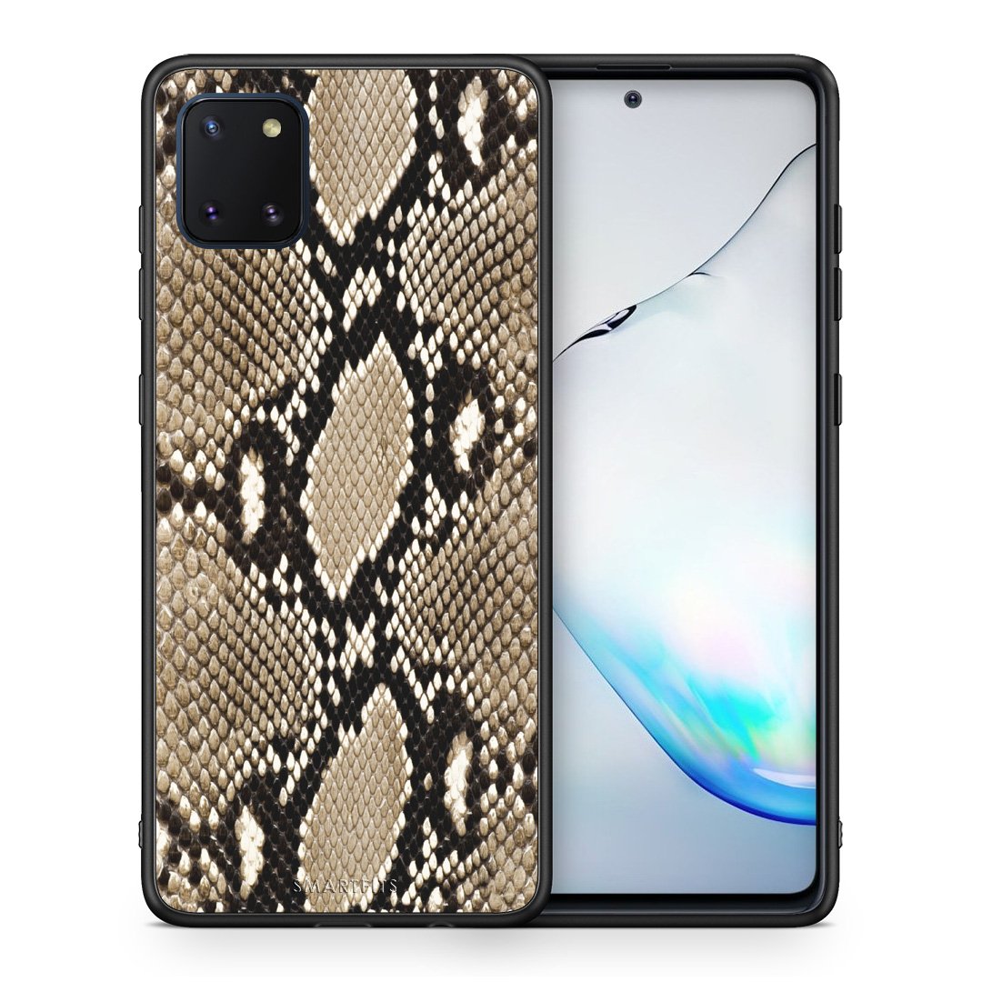 Θήκη Samsung Note 10 Lite Fashion Snake Animal από τη Smartfits με σχέδιο στο πίσω μέρος και μαύρο περίβλημα | Samsung Note 10 Lite Fashion Snake Animal case with colorful back and black bezels