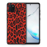 Thumbnail for Θήκη Samsung Note 10 Lite Red Leopard Animal από τη Smartfits με σχέδιο στο πίσω μέρος και μαύρο περίβλημα | Samsung Note 10 Lite Red Leopard Animal case with colorful back and black bezels