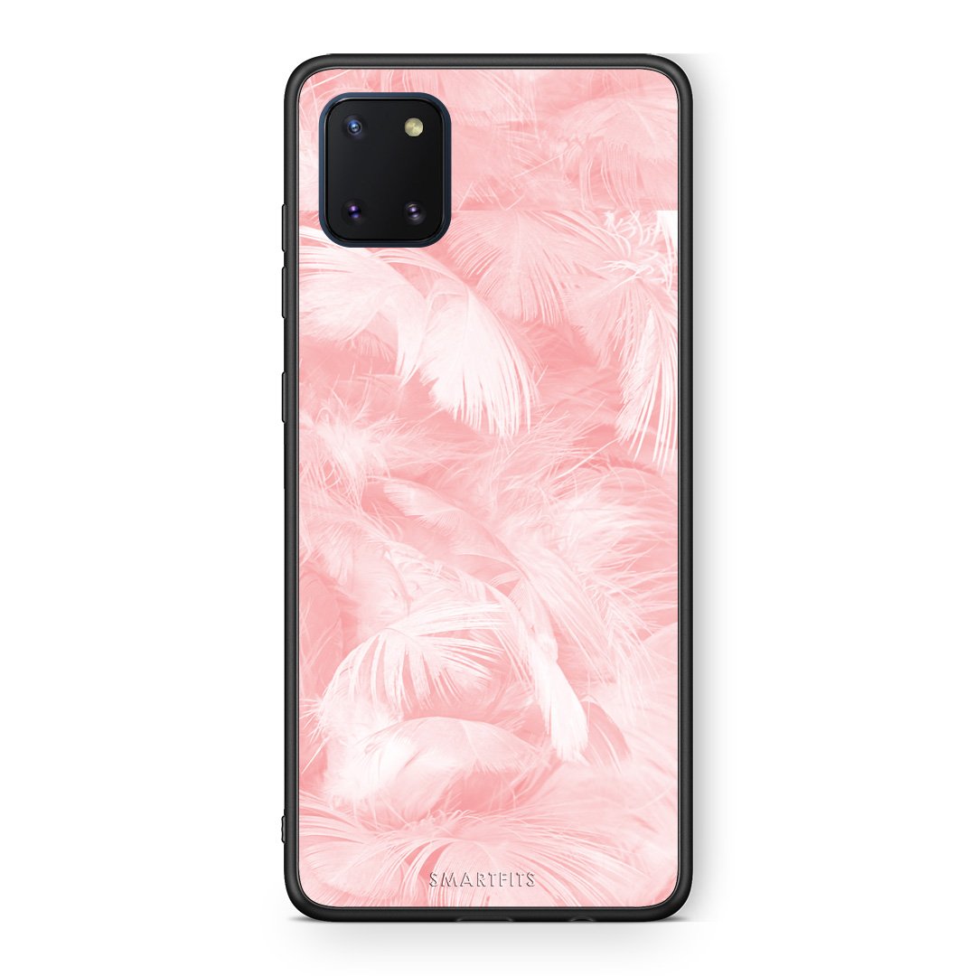 33 - Samsung Note 10 Lite Pink Feather Boho case, cover, bumper