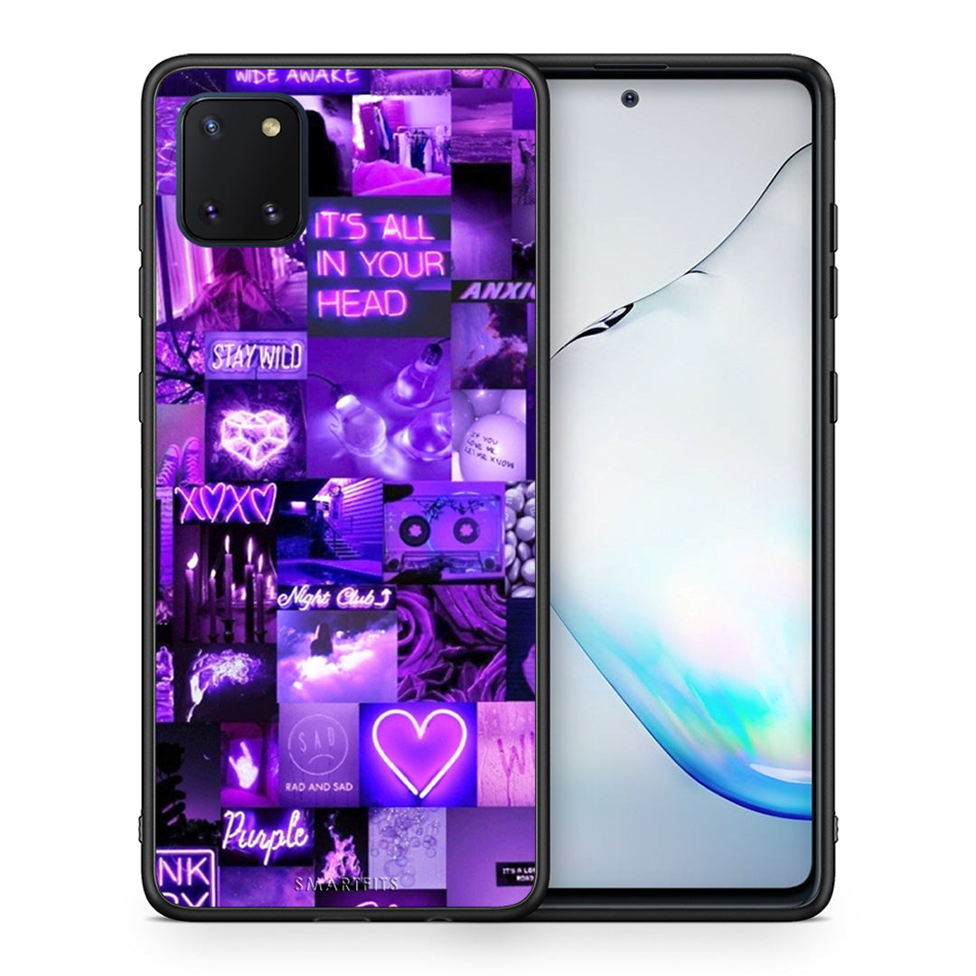 Θήκη Αγίου Βαλεντίνου Samsung Note 10 Lite Collage Stay Wild από τη Smartfits με σχέδιο στο πίσω μέρος και μαύρο περίβλημα | Samsung Note 10 Lite Collage Stay Wild case with colorful back and black bezels