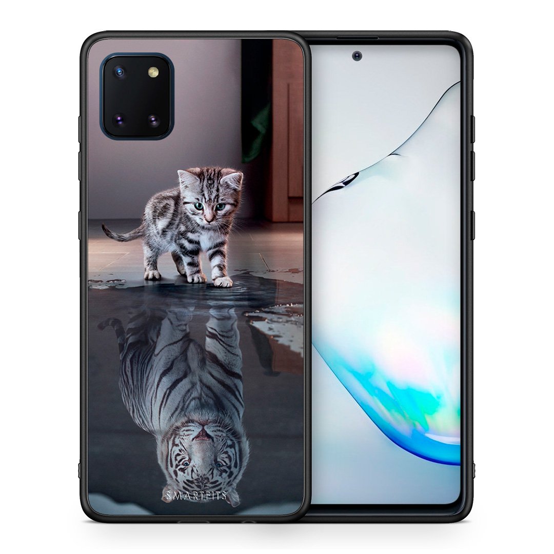 Θήκη Samsung Note 10 Lite Tiger Cute από τη Smartfits με σχέδιο στο πίσω μέρος και μαύρο περίβλημα | Samsung Note 10 Lite Tiger Cute case with colorful back and black bezels