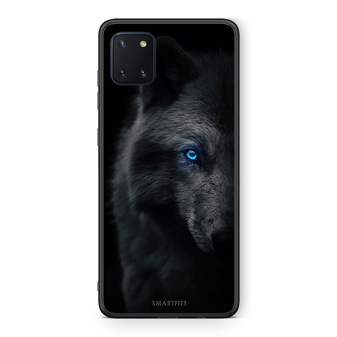 Samsung Note 10 Lite Dark Wolf θήκη από τη Smartfits με σχέδιο στο πίσω μέρος και μαύρο περίβλημα | Smartphone case with colorful back and black bezels by Smartfits