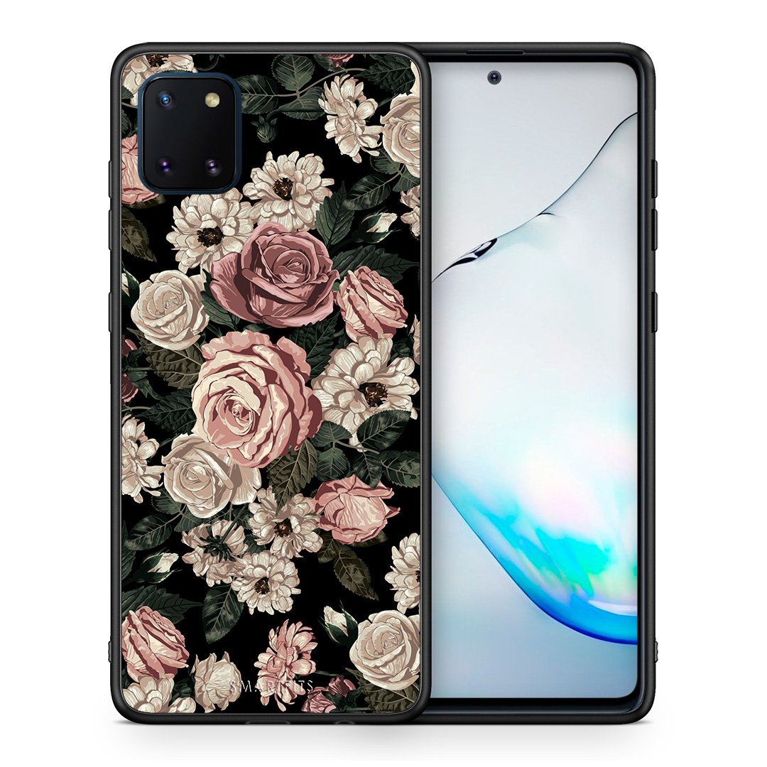 Θήκη Samsung Note 10 Lite Wild Roses Flower από τη Smartfits με σχέδιο στο πίσω μέρος και μαύρο περίβλημα | Samsung Note 10 Lite Wild Roses Flower case with colorful back and black bezels