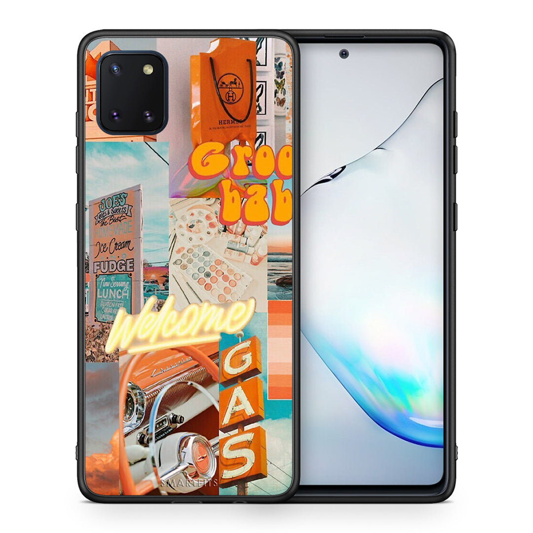 Θήκη Αγίου Βαλεντίνου Samsung Note 10 Lite Groovy Babe από τη Smartfits με σχέδιο στο πίσω μέρος και μαύρο περίβλημα | Samsung Note 10 Lite Groovy Babe case with colorful back and black bezels