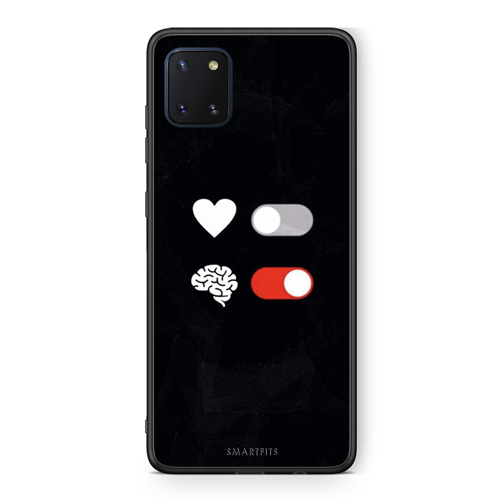 Samsung Note 10 Lite Heart Vs Brain Θήκη Αγίου Βαλεντίνου από τη Smartfits με σχέδιο στο πίσω μέρος και μαύρο περίβλημα | Smartphone case with colorful back and black bezels by Smartfits