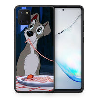 Thumbnail for Θήκη Αγίου Βαλεντίνου Samsung Note 10 Lite Lady And Tramp 1 από τη Smartfits με σχέδιο στο πίσω μέρος και μαύρο περίβλημα | Samsung Note 10 Lite Lady And Tramp 1 case with colorful back and black bezels