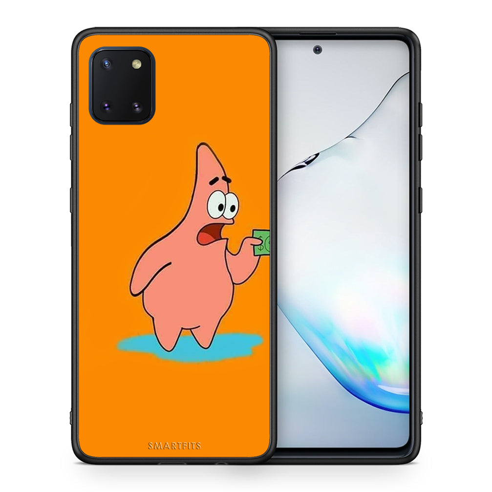 Θήκη Αγίου Βαλεντίνου Samsung Note 10 Lite No Money 1 από τη Smartfits με σχέδιο στο πίσω μέρος και μαύρο περίβλημα | Samsung Note 10 Lite No Money 1 case with colorful back and black bezels