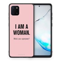 Thumbnail for Θήκη Samsung Note 10 Lite Superpower Woman από τη Smartfits με σχέδιο στο πίσω μέρος και μαύρο περίβλημα | Samsung Note 10 Lite Superpower Woman case with colorful back and black bezels