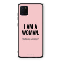 Thumbnail for Samsung Note 10 Lite Superpower Woman θήκη από τη Smartfits με σχέδιο στο πίσω μέρος και μαύρο περίβλημα | Smartphone case with colorful back and black bezels by Smartfits