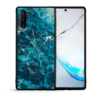 Thumbnail for Θήκη Samsung Note 10 Marble Blue από τη Smartfits με σχέδιο στο πίσω μέρος και μαύρο περίβλημα | Samsung Note 10 Marble Blue case with colorful back and black bezels