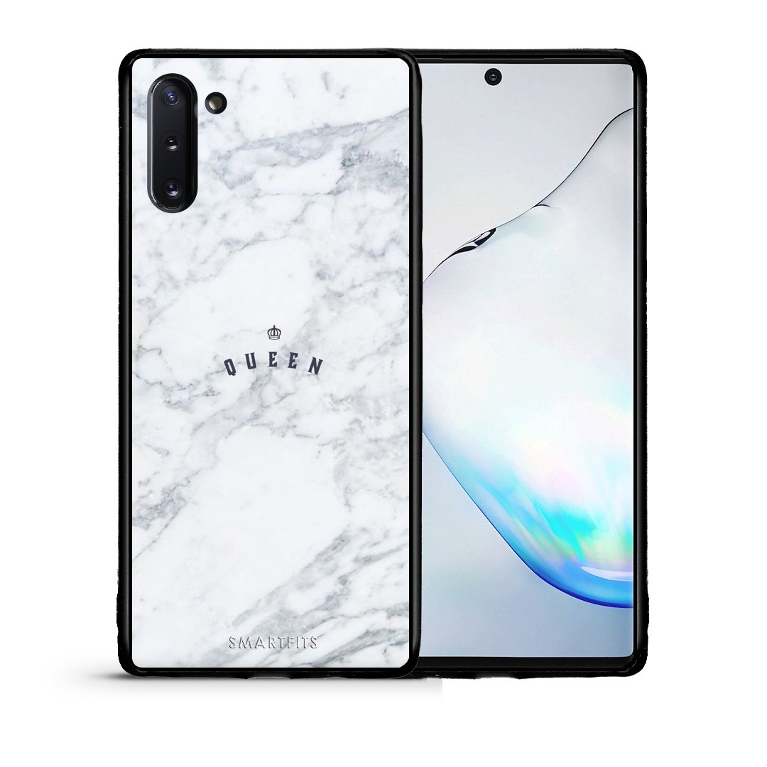 Θήκη Samsung Note 10 Queen Marble από τη Smartfits με σχέδιο στο πίσω μέρος και μαύρο περίβλημα | Samsung Note 10 Queen Marble case with colorful back and black bezels