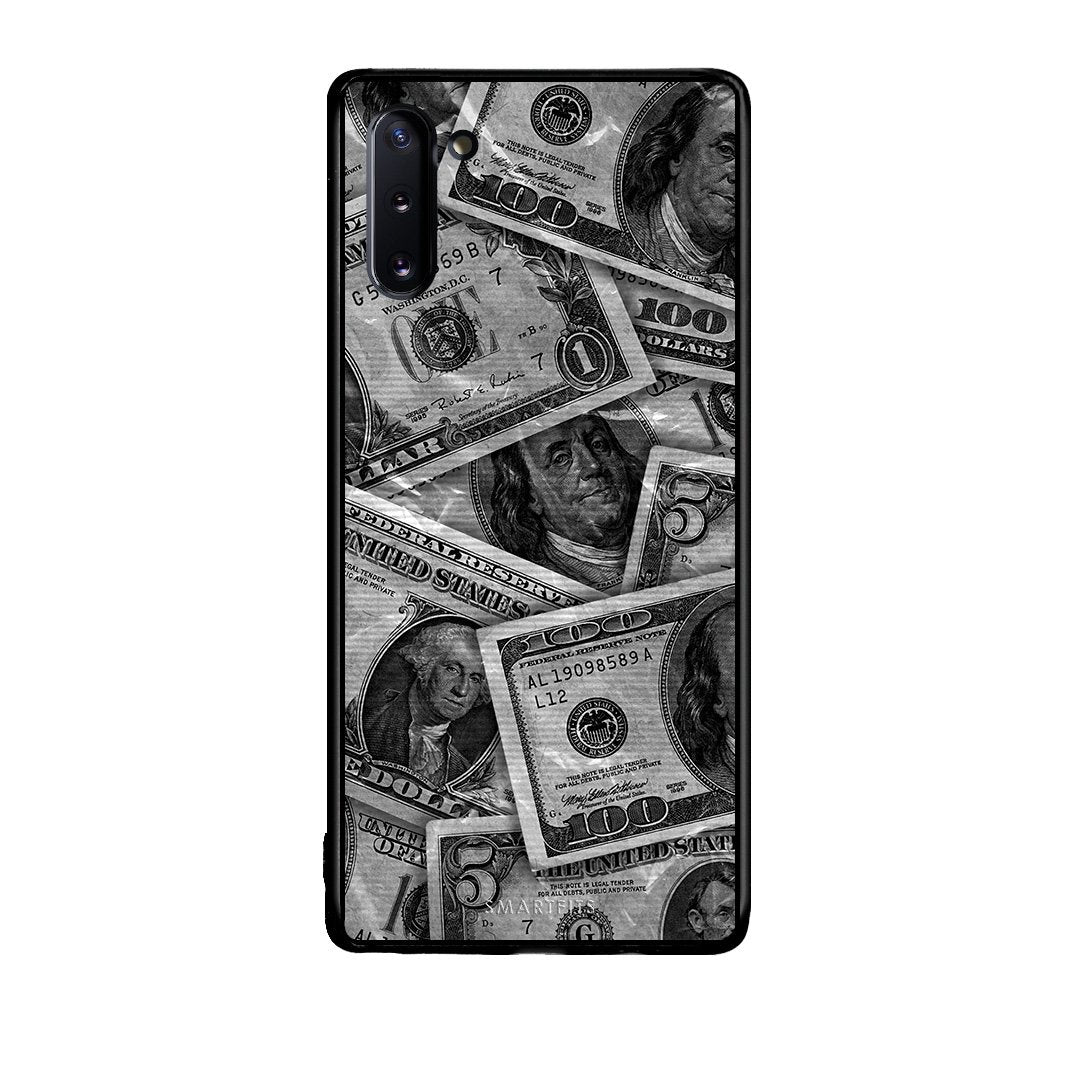 Samsung Note 10 Money Dollars θήκη από τη Smartfits με σχέδιο στο πίσω μέρος και μαύρο περίβλημα | Smartphone case with colorful back and black bezels by Smartfits