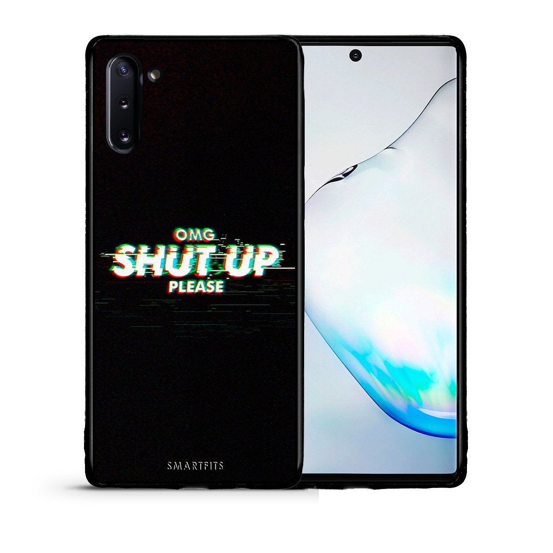 Θήκη Samsung Note 10 OMG ShutUp από τη Smartfits με σχέδιο στο πίσω μέρος και μαύρο περίβλημα | Samsung Note 10 OMG ShutUp case with colorful back and black bezels