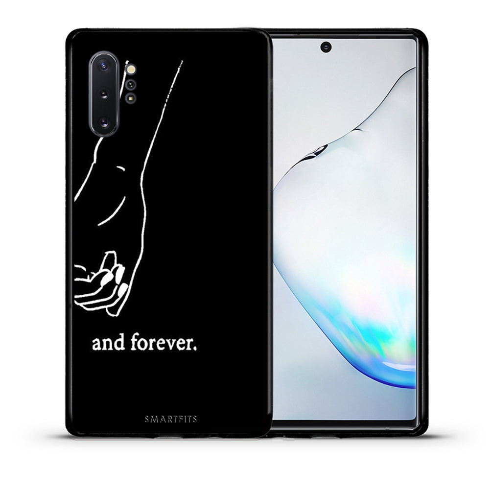 Θήκη Αγίου Βαλεντίνου Samsung Note 10+ Always & Forever 2 από τη Smartfits με σχέδιο στο πίσω μέρος και μαύρο περίβλημα | Samsung Note 10+ Always & Forever 2 case with colorful back and black bezels