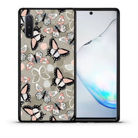 Thumbnail for Θήκη Samsung Note 10+ Butterflies Boho από τη Smartfits με σχέδιο στο πίσω μέρος και μαύρο περίβλημα | Samsung Note 10+ Butterflies Boho case with colorful back and black bezels