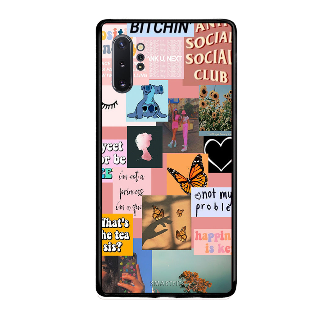 Samsung Note 10+ Collage Bitchin Θήκη Αγίου Βαλεντίνου από τη Smartfits με σχέδιο στο πίσω μέρος και μαύρο περίβλημα | Smartphone case with colorful back and black bezels by Smartfits