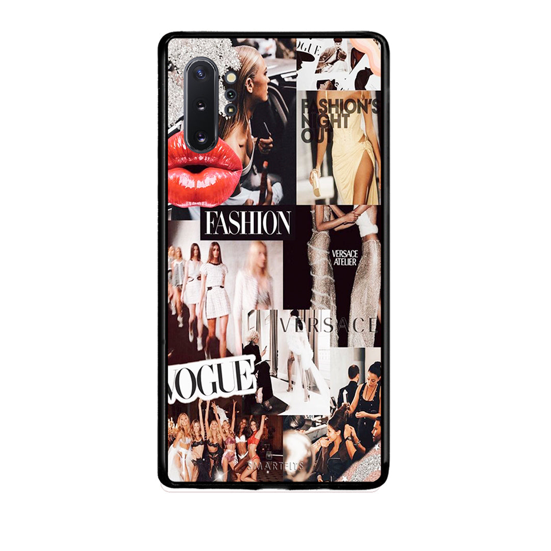 Samsung Note 10+ Collage Fashion Θήκη Αγίου Βαλεντίνου από τη Smartfits με σχέδιο στο πίσω μέρος και μαύρο περίβλημα | Smartphone case with colorful back and black bezels by Smartfits