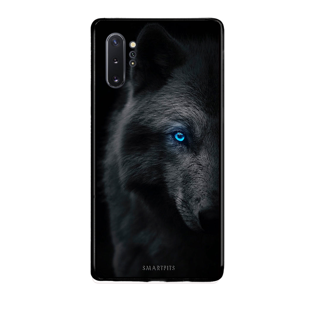 Samsung Note 10+ Dark Wolf θήκη από τη Smartfits με σχέδιο στο πίσω μέρος και μαύρο περίβλημα | Smartphone case with colorful back and black bezels by Smartfits