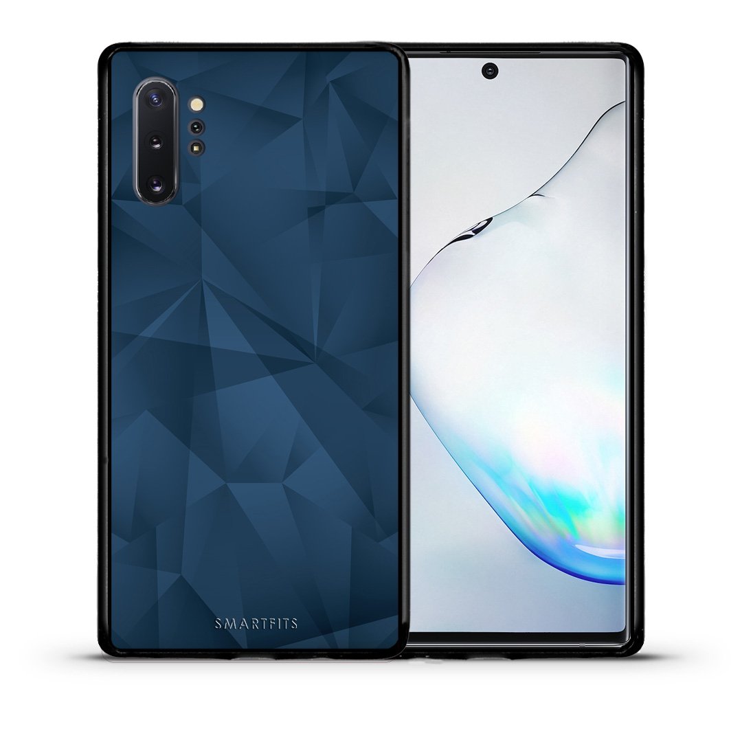 Θήκη Samsung Note 10+ Blue Abstract Geometric από τη Smartfits με σχέδιο στο πίσω μέρος και μαύρο περίβλημα | Samsung Note 10+ Blue Abstract Geometric case with colorful back and black bezels