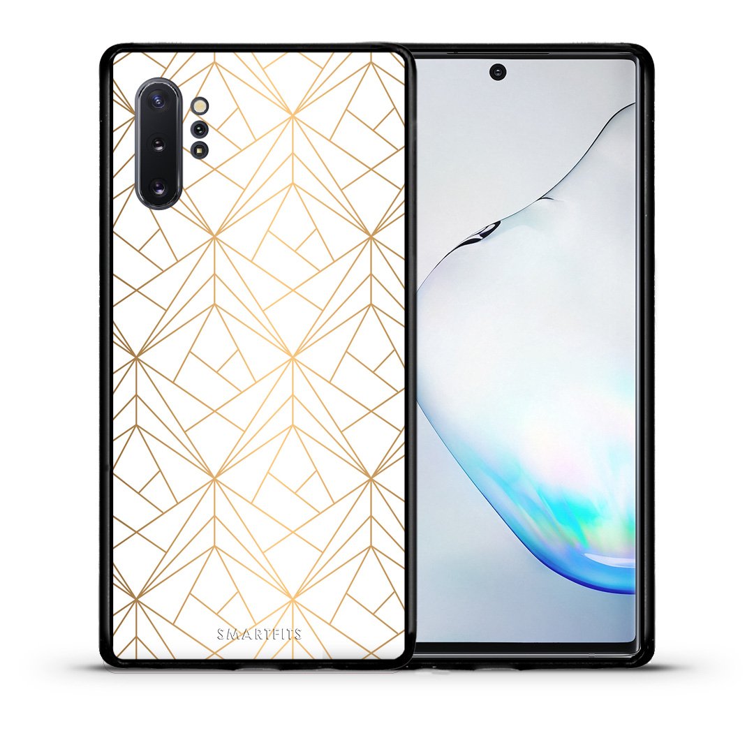 Θήκη Samsung Note 10+ Luxury White Geometric από τη Smartfits με σχέδιο στο πίσω μέρος και μαύρο περίβλημα | Samsung Note 10+ Luxury White Geometric case with colorful back and black bezels