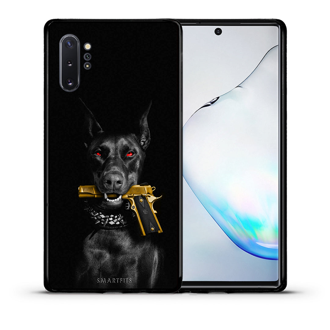 Θήκη Αγίου Βαλεντίνου Samsung Note 10+ Golden Gun από τη Smartfits με σχέδιο στο πίσω μέρος και μαύρο περίβλημα | Samsung Note 10+ Golden Gun case with colorful back and black bezels