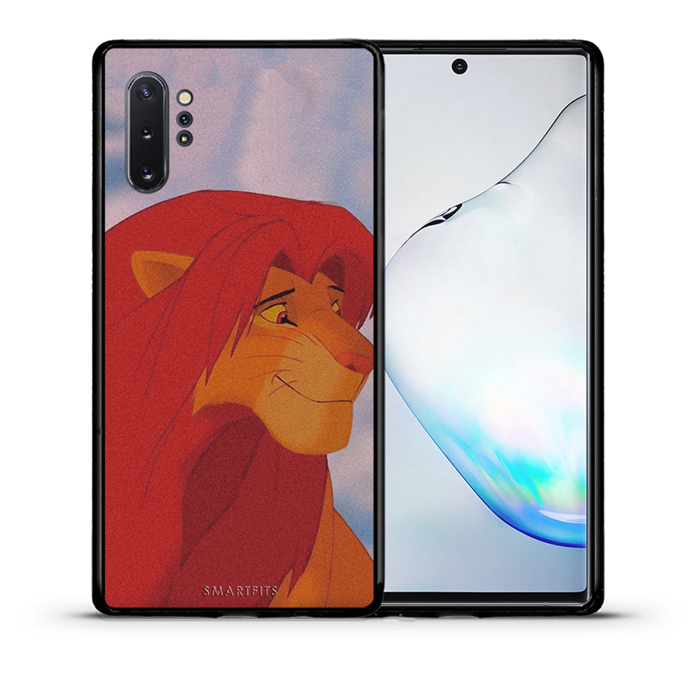 Θήκη Αγίου Βαλεντίνου Samsung Note 10+ Lion Love 1 από τη Smartfits με σχέδιο στο πίσω μέρος και μαύρο περίβλημα | Samsung Note 10+ Lion Love 1 case with colorful back and black bezels