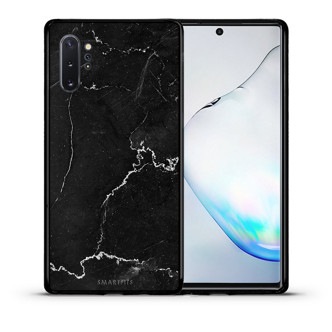 Θήκη Samsung Note 10+ Marble Black από τη Smartfits με σχέδιο στο πίσω μέρος και μαύρο περίβλημα | Samsung Note 10+ Marble Black case with colorful back and black bezels