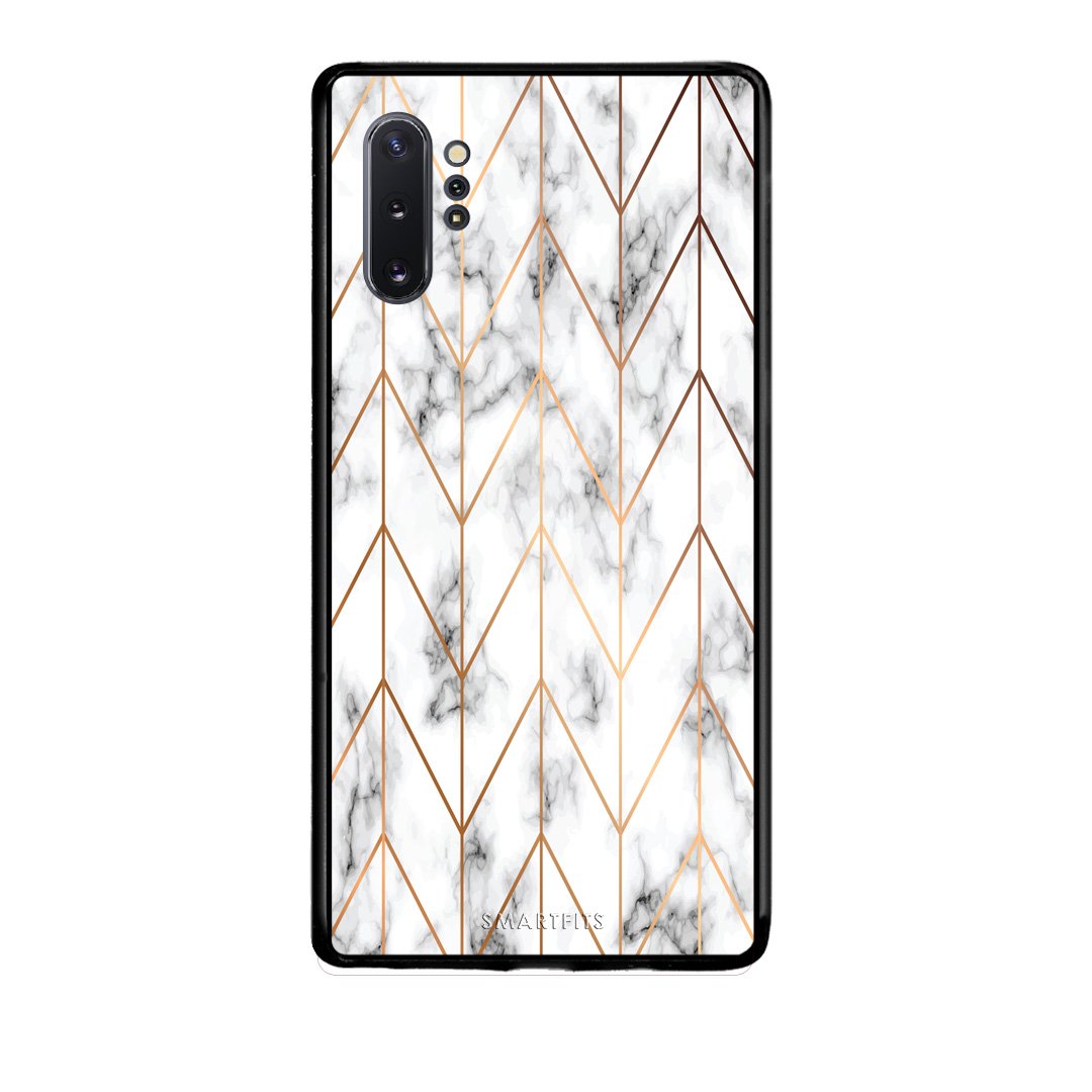 44 - Samsung Note 10+ Gold Geometric Marble case, cover, bumper