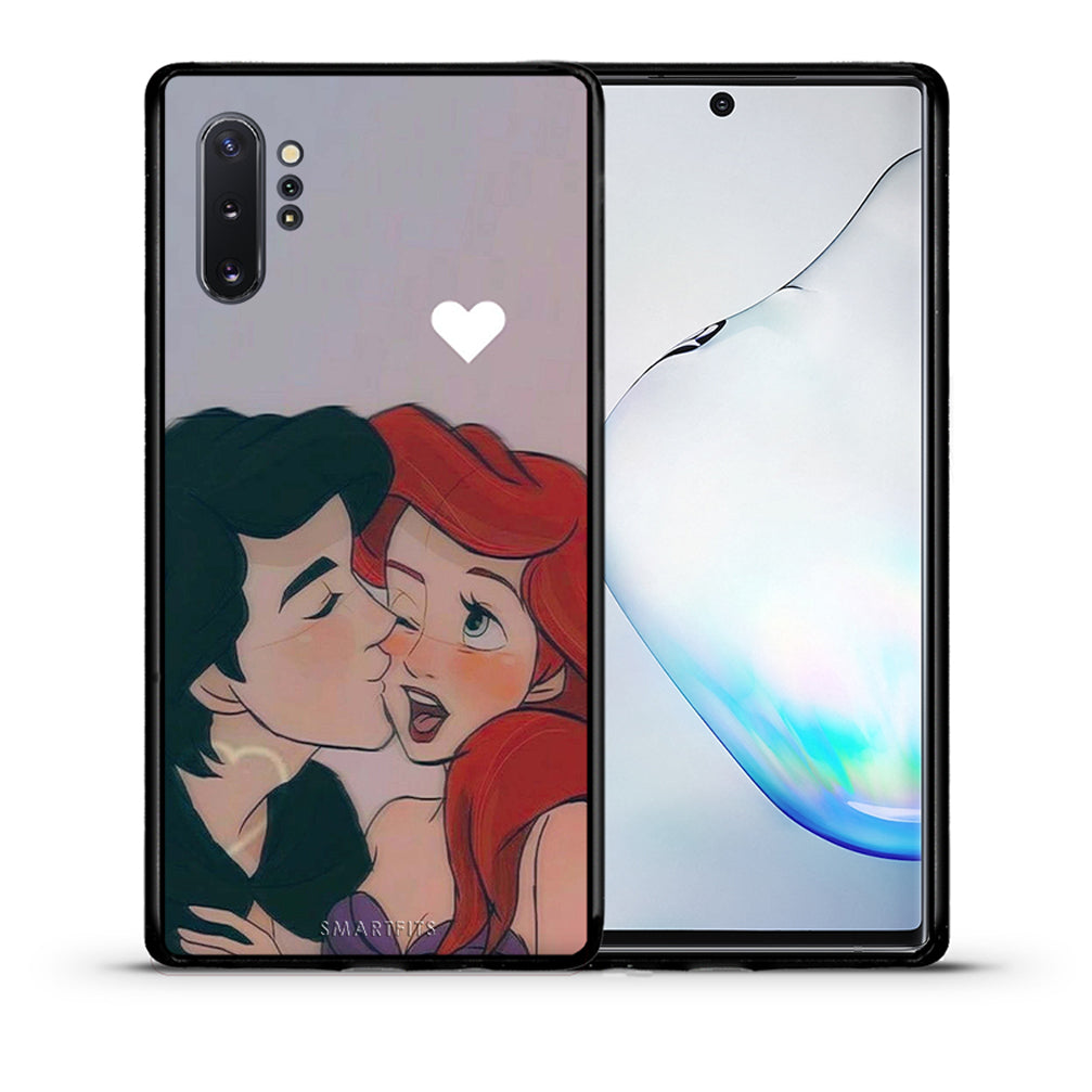 Θήκη Αγίου Βαλεντίνου Samsung Note 10+ Mermaid Love από τη Smartfits με σχέδιο στο πίσω μέρος και μαύρο περίβλημα | Samsung Note 10+ Mermaid Love case with colorful back and black bezels