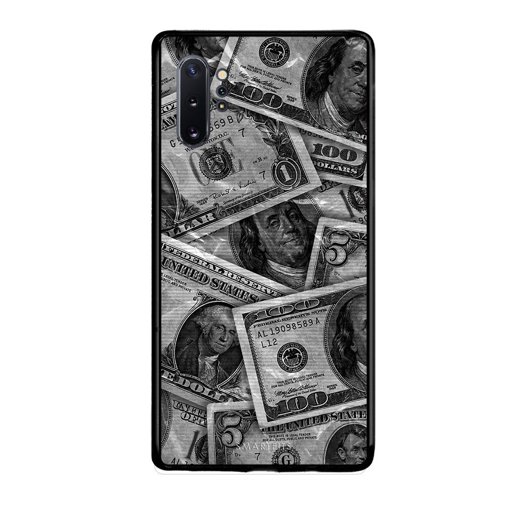 Samsung Note 10+ Money Dollars θήκη από τη Smartfits με σχέδιο στο πίσω μέρος και μαύρο περίβλημα | Smartphone case with colorful back and black bezels by Smartfits