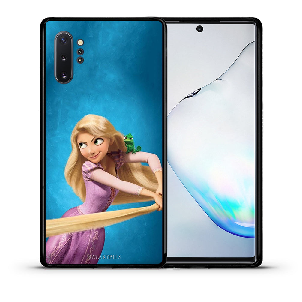 Θήκη Αγίου Βαλεντίνου Samsung Note 10+ Tangled 2 από τη Smartfits με σχέδιο στο πίσω μέρος και μαύρο περίβλημα | Samsung Note 10+ Tangled 2 case with colorful back and black bezels