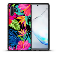 Thumbnail for Θήκη Samsung Note 10+ Tropical Flowers από τη Smartfits με σχέδιο στο πίσω μέρος και μαύρο περίβλημα | Samsung Note 10+ Tropical Flowers case with colorful back and black bezels