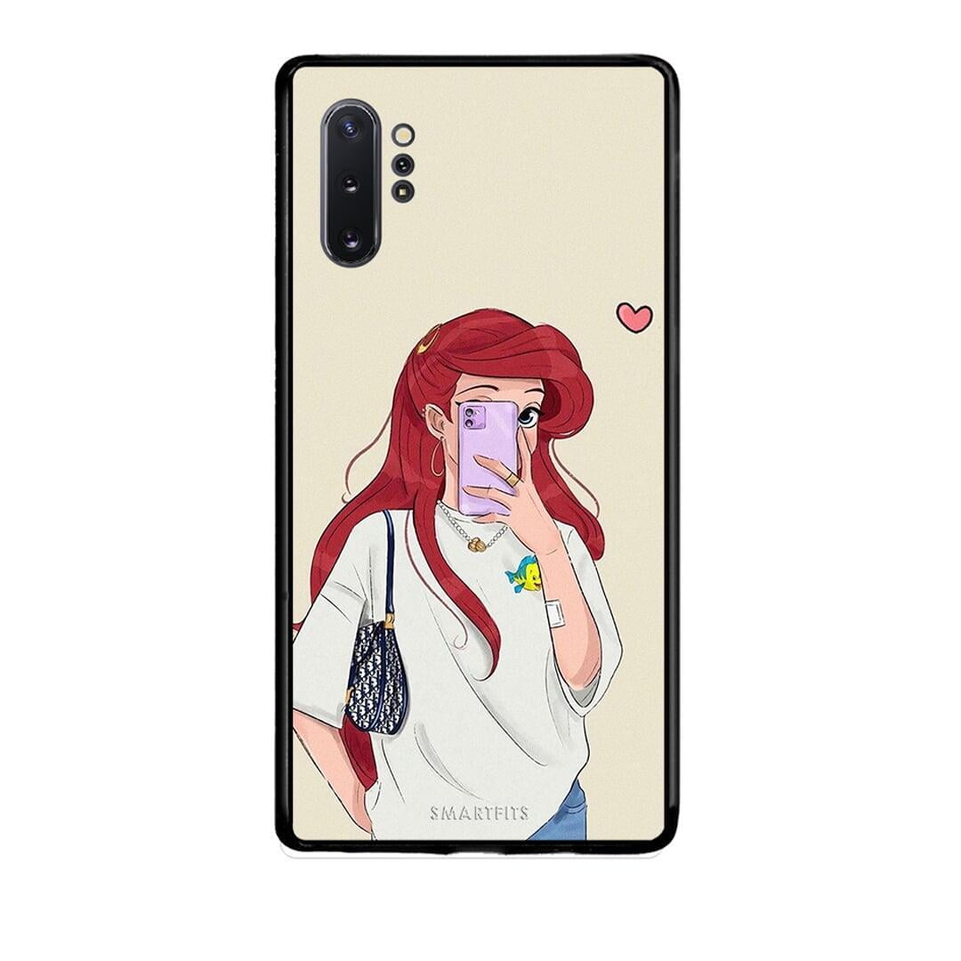 Samsung Note 10+ Walking Mermaid Θήκη από τη Smartfits με σχέδιο στο πίσω μέρος και μαύρο περίβλημα | Smartphone case with colorful back and black bezels by Smartfits