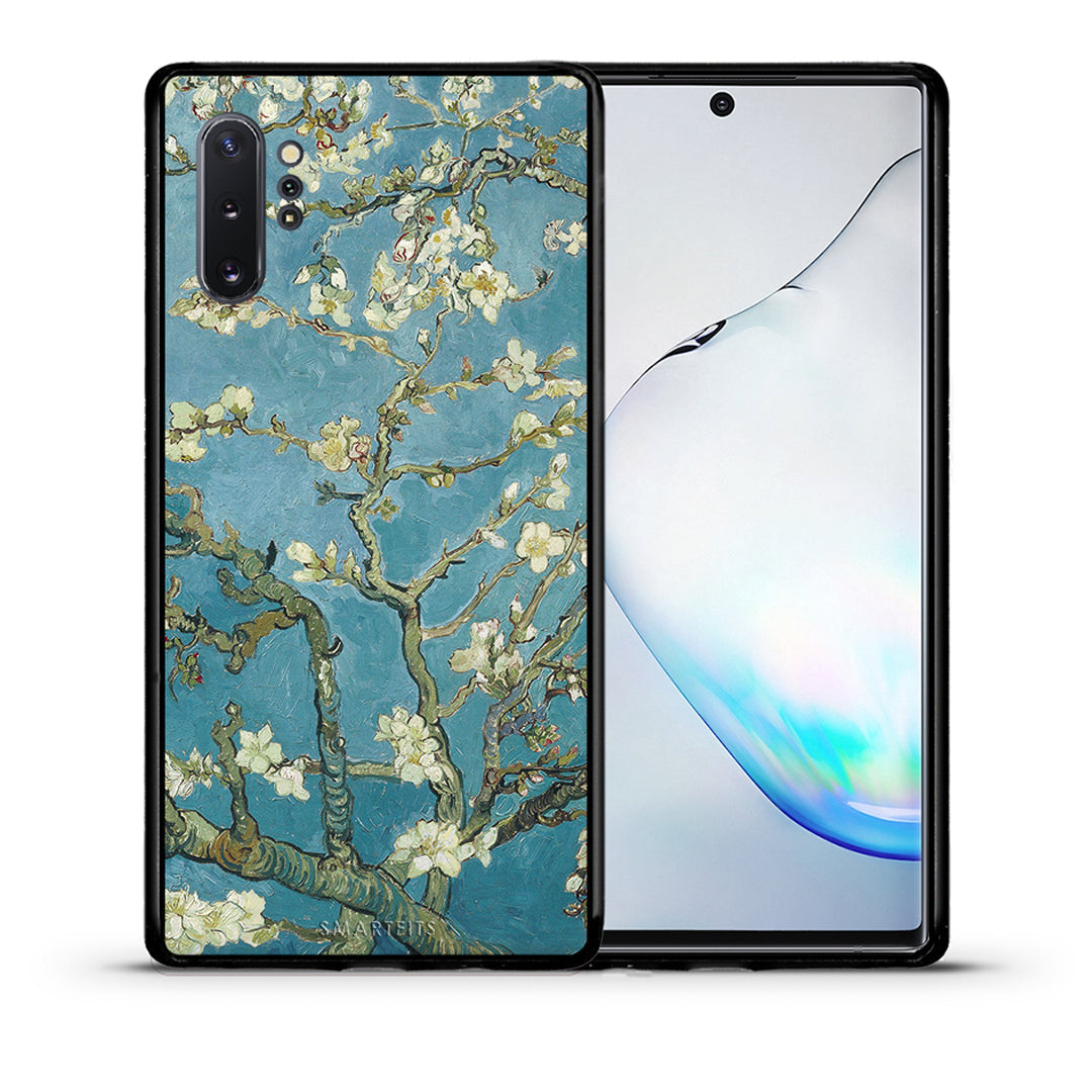 Θήκη Samsung Note 10+ White Blossoms από τη Smartfits με σχέδιο στο πίσω μέρος και μαύρο περίβλημα | Samsung Note 10+ White Blossoms case with colorful back and black bezels