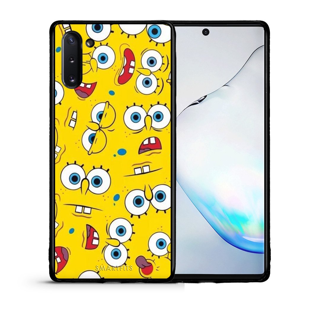 Θήκη Samsung Note 10 Sponge PopArt από τη Smartfits με σχέδιο στο πίσω μέρος και μαύρο περίβλημα | Samsung Note 10 Sponge PopArt case with colorful back and black bezels