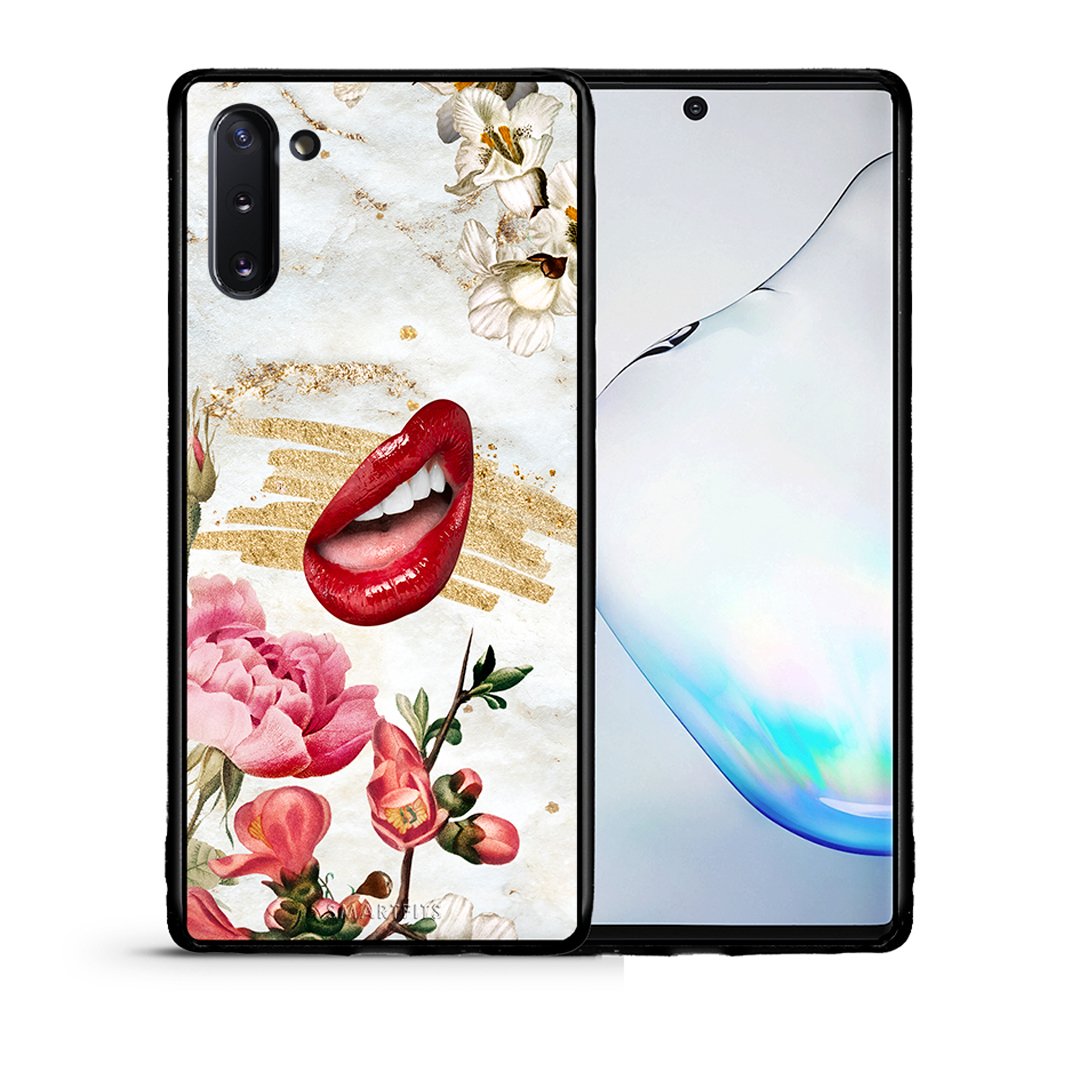 Θήκη Samsung Note 10 Red Lips από τη Smartfits με σχέδιο στο πίσω μέρος και μαύρο περίβλημα | Samsung Note 10 Red Lips case with colorful back and black bezels